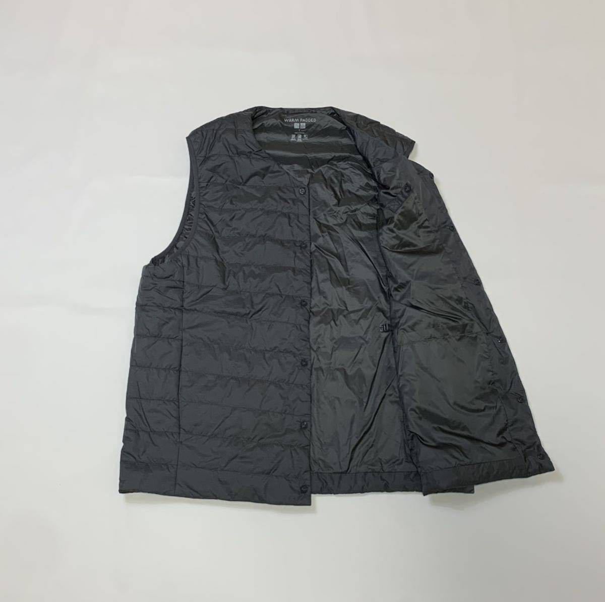 UNIQLO ユニクロ // WARM PADDED 中綿入り ベスト (ダークグレー系) サイズ L_画像3