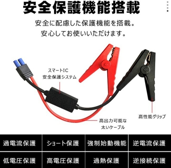 エンジンスターター 12V 12000mAh ジャンプスターター(緊急起動器) 大容量　ブルー！_画像6