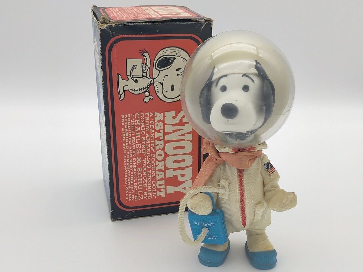 ※箱付き スヌーピー snoopy アストロノーツ Astronaut 宇宙飛行士 NASA 1969 当時物 ビンテージ フィギュア ドール DETERMINED ★送料無料