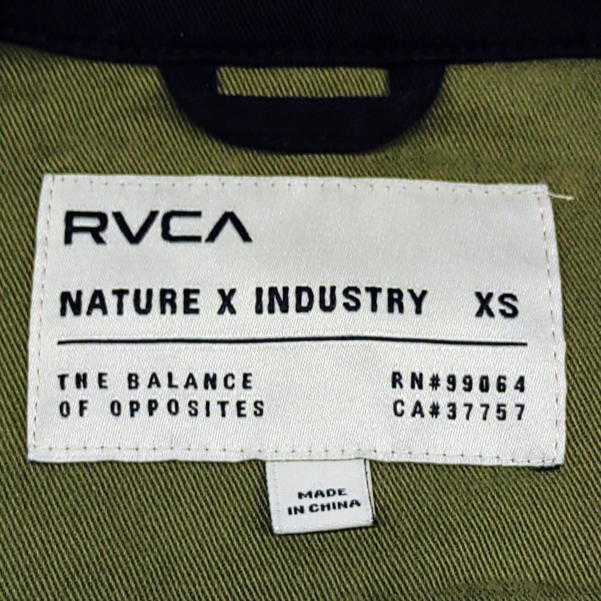 2312037 ルーカ RVCA NATURE X INDUSTRY ロゴ刺繍 ロゴタグ ロゴスナップ ロゴプリント コットン ジャケット XS 黒 RN#99064 CA#37757_画像8