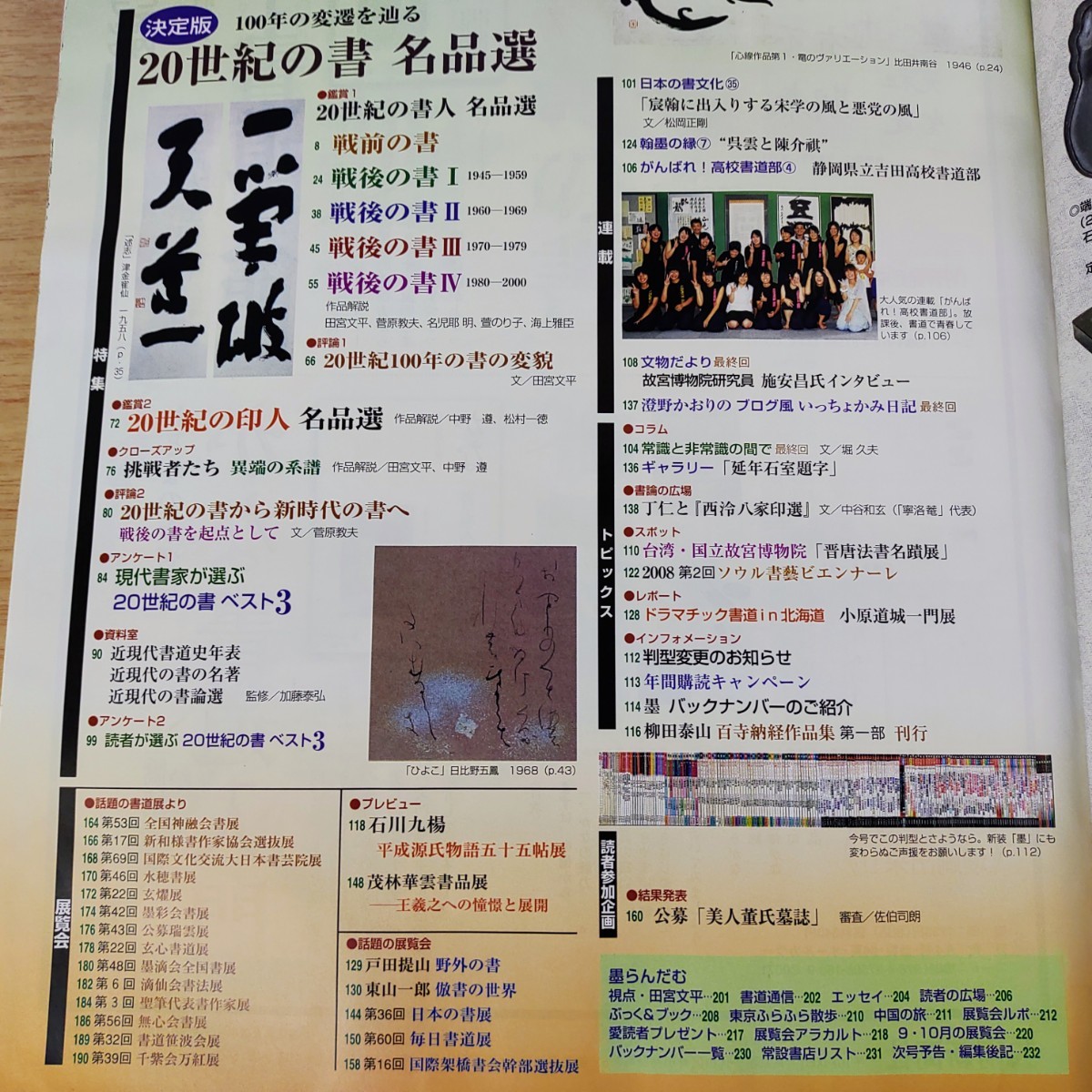 B2312005 墨すみ 194号 2008年9,10月号 特集20世紀の書 名品選 100年の変遷を辿る 平成20年10月1日発行(隔月1回) 芸術新聞社 古本 _画像5