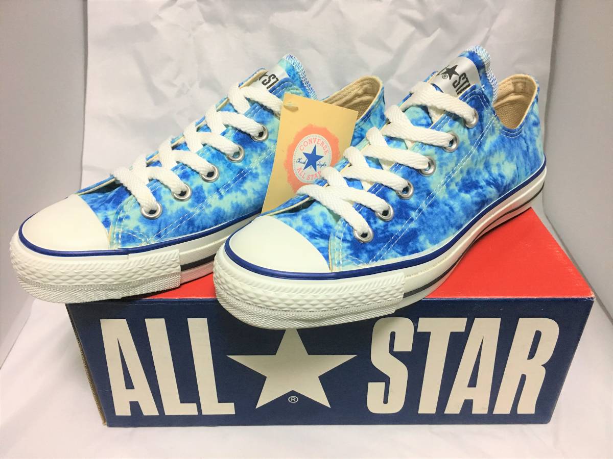 ★☆希少レア!!converse ALL STAR DYE OX ブルー 5 24cm コンバース オールスター タイダイ 青 ビンテージ デッドストック ④☆★