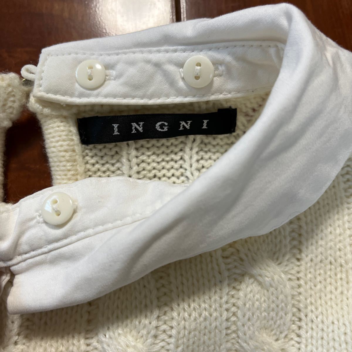 INGNI・イング・長袖・ニット・セーター・ホワイト・襟取り外し可能・M・150~160_画像2