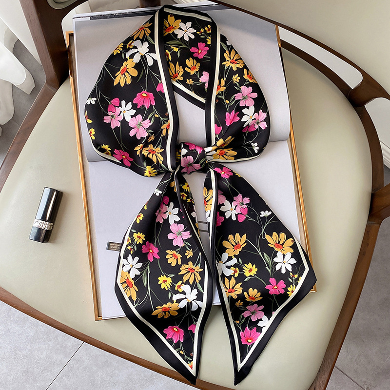 【W-54】新品レディース スカーフ上品ストール巻き方 首元 おしゃれ 飾りシルク風 鋭角 多機能ネッカチーフ_画像2