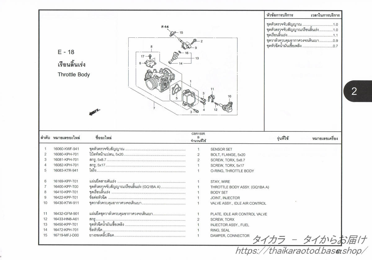 「CBR150R（インジェクション型・前期）　燃料・インジェクター　純正部品 16450-KPP-T01」_画像4
