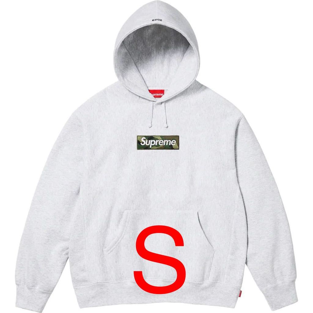 【国内正規】S Supreme Box Logo Hooded Sweatshirt Ash Grey Smallシュプリーム ボックスロゴ フーディ グレー カモ パーカー