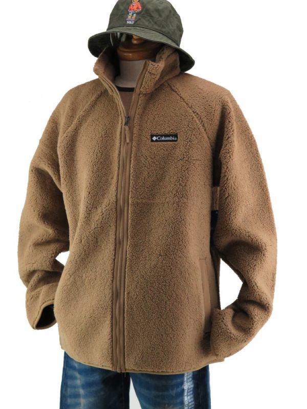 １円~新品 Columbia コロンビア Mens 肉厚 ヘビーウェイト フリース ジャケット khaki 006 /USサイズ L_画像6