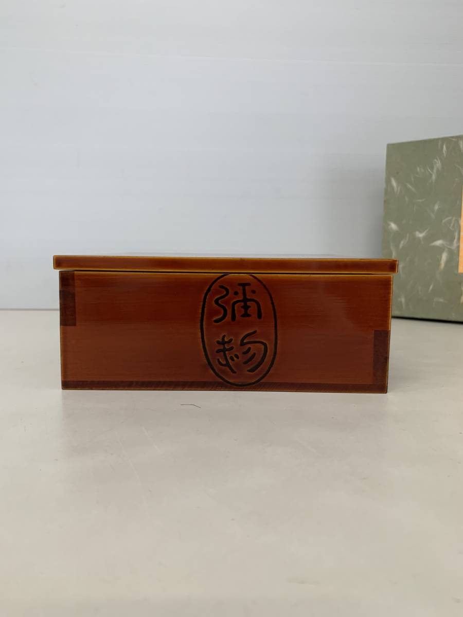 YK　飛騨春慶塗　木製　一段　重箱　うるし塗装　天然木　菓子入れ_画像5