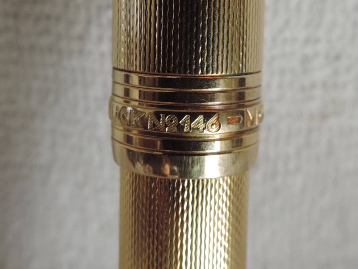 [ price cut negotiations possible ] gold trim * beautiful goods * Montblanc fountain pen *. go in type * Meister shute.k* pen .F: gold 18K-750*MONTBLANC 146