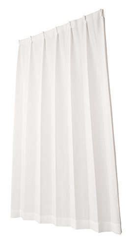 ユニベール ミラーレースカーテン アングルレース ホワイト 幅100×丈133cm 2枚組_画像1