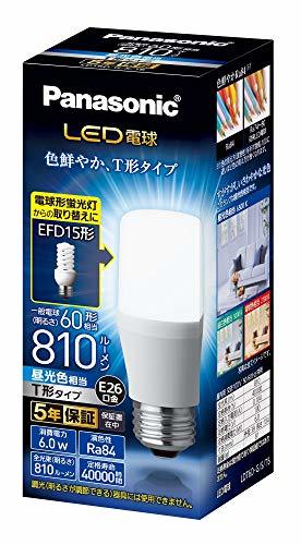 パナソニック LED電球 口金直径26mm 電球60W形相当 昼光色相当(6.0W) 一般電球・T形タイプ 密閉器具対応_画像1