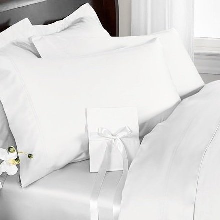 R.T. Home - エジプト高級超長綿ホテル品質ダブル ロング サイズ190x210 掛け布団カバー 500スレッドカウント サテン織り ホワイト(白)_画像2