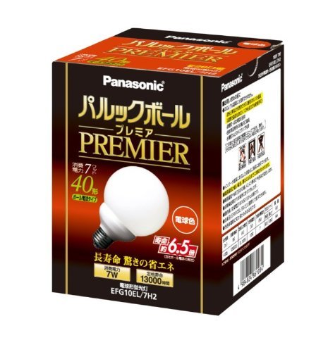 パナソニック パルックボールプレミア G10形 電球40形タイプ 電球色 EFG10EL7H2 口金直径26mm_画像1