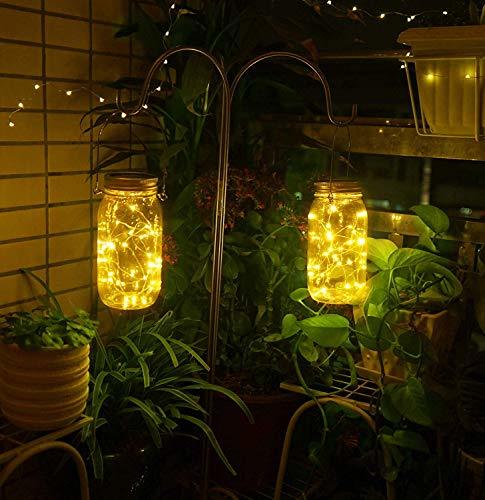Reuyer メイソンジャー風ソーラーライト 屋外 ガーデンライト 夜間自動点灯防水 LED ソーラー充電式 イルミネーション ガラスライト_画像5