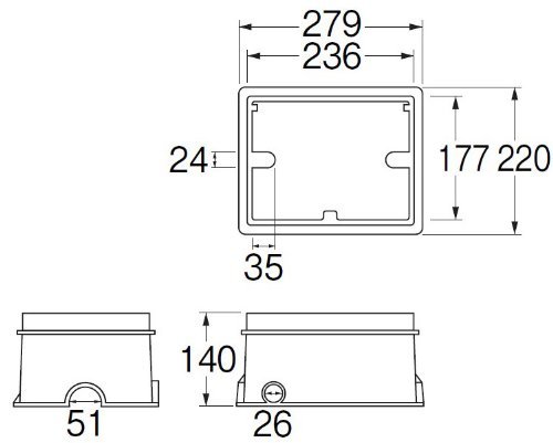 SANEI 散水栓ボックス ホースをつないだままフタができる 床面用 底板なし 黒 R81-9-D_画像2