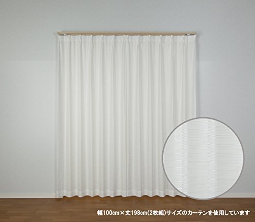 ユニベール ミラーレースカーテン ブラットレース ホワイト 幅100×丈176cm 2枚組_画像3