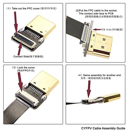 chenyang CY CYFPV Micro HDMI Type D オス FPV HDTV マルチコプター 空撮撮影用 90度_画像5