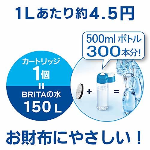ブリタ 水筒 直飲み 600ml 携帯用 浄水器 ボトル カートリッジ 1個付き フィル&ゴー ブルー_画像4