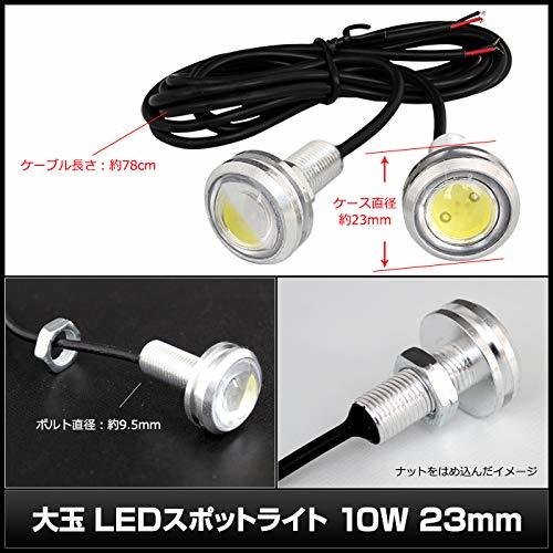 【2個入り】 防水 大玉 LED スポットライト 白色 12V 23mm (銀色ソケット)_画像4