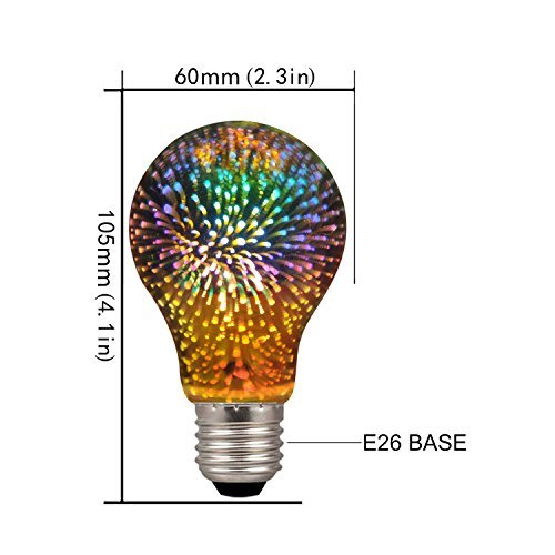 KY LEE LEDレトロエジソン電球 A60 4W E26口金 花火フィラメント電球 花火ランプ 電球 装飾電球 、AC85-265V レトロ_画像2