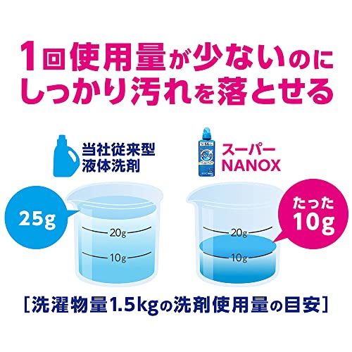 トップ スーパーナノックス 蛍光剤・シリコーン無添加 高濃度 洗濯洗剤 液体 本体プッシュボトル_画像5