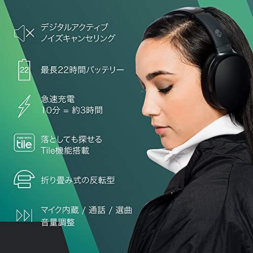 Skullcandy 公式ストア Hesh ANC ワイヤレスヘッドホン ノイズキャンセリング 外音取り込み 軽量モデル 最長22時間再生_画像4