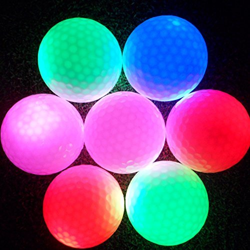 EBTOOLS. 光るゴルフボール ゴルフボール 発光 LED内蔵 輝き ゴルフ連絡用ボール 景品 夜間 練習に適用 選べる5色(イエロー)_画像1