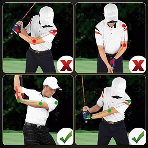 Excras ゴルフエイド スイング練習スティック ゴルフスイングトレーナー 調節可能 姿勢補正 広角 練習器具 シャロースイング_画像5