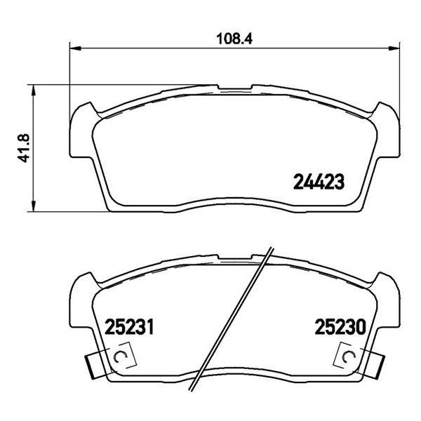 brembo ブレンボ ブラックブレーキパッド フロント用 i-MiEV アイミーブ HA3W HA4W H21.6～_画像3