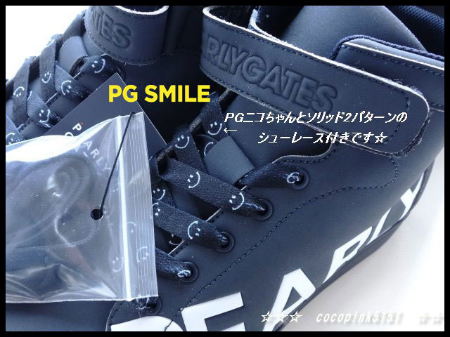 正規本物!パーリーゲイツ★店舗限定!PG SMILE★サイドロゴ★ミドルカット★スパイク★シューズ★ゴルフシューズ★26.0cm★合成皮革(大き目)_画像7