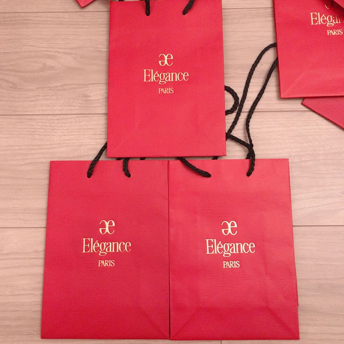エレガンスパリス　Elegance PARIS ショッパー　ショップ袋　大量売り 紙袋　まとめ売り　ブランド　赤　レッド
