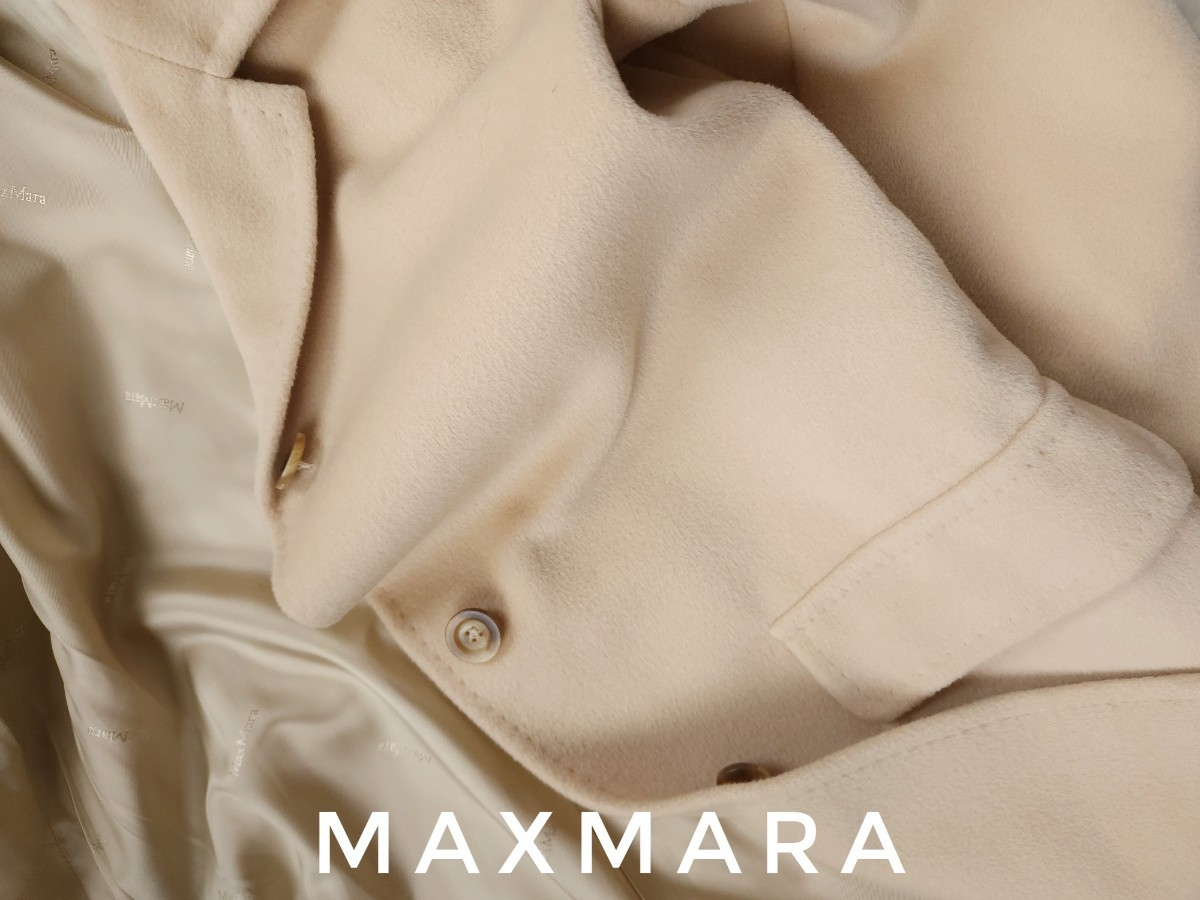 超高級 美品 Maxmara 最高級白タグ 憧れの大人気セレブ御用達コート 一級品イタリア製 おしゃれオーバーサイズデザイン マックスマーラ _画像7