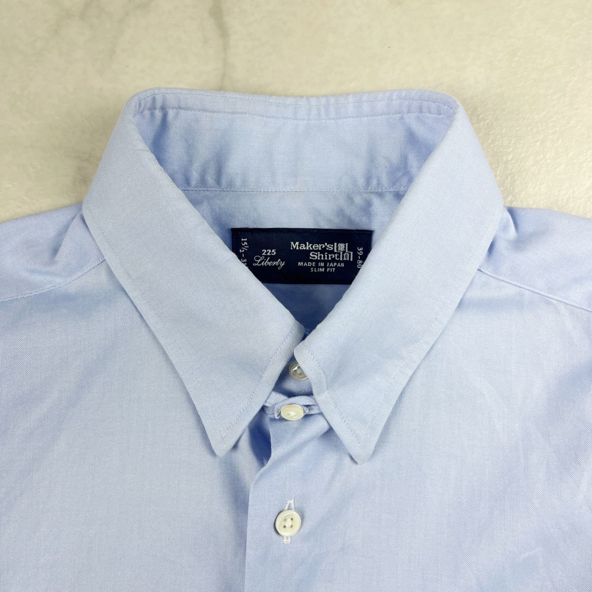 鎌倉シャツ Maker's Shirt KAMAKURA スリムフィット 襟付きシャツ 長袖トップス シングルカフス メンズ ライトブルー サイズ39-80*KC1203_画像6