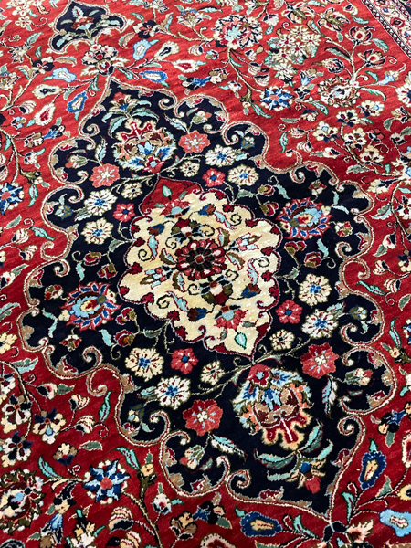 ◆雅◆ ペルシャ絨毯 ペルシャ シルク イラン クム産 147×104cm 81万ノット / HK.23.11 [C30]KMの画像3