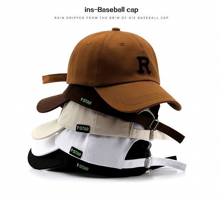 キャップ 帽子 メンズ レディース R アール 刺繍 シンプル 新品 1円 スタート 9009978 B-1 ブラック_画像2