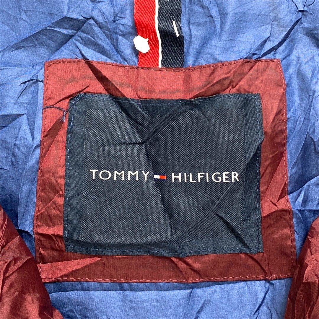トミーヒルフィガー アウター ワインレッド TOMMY HILFIGER 古着 メンズ 3XL フルジップ 刺繍 ロゴ シンプル_画像2