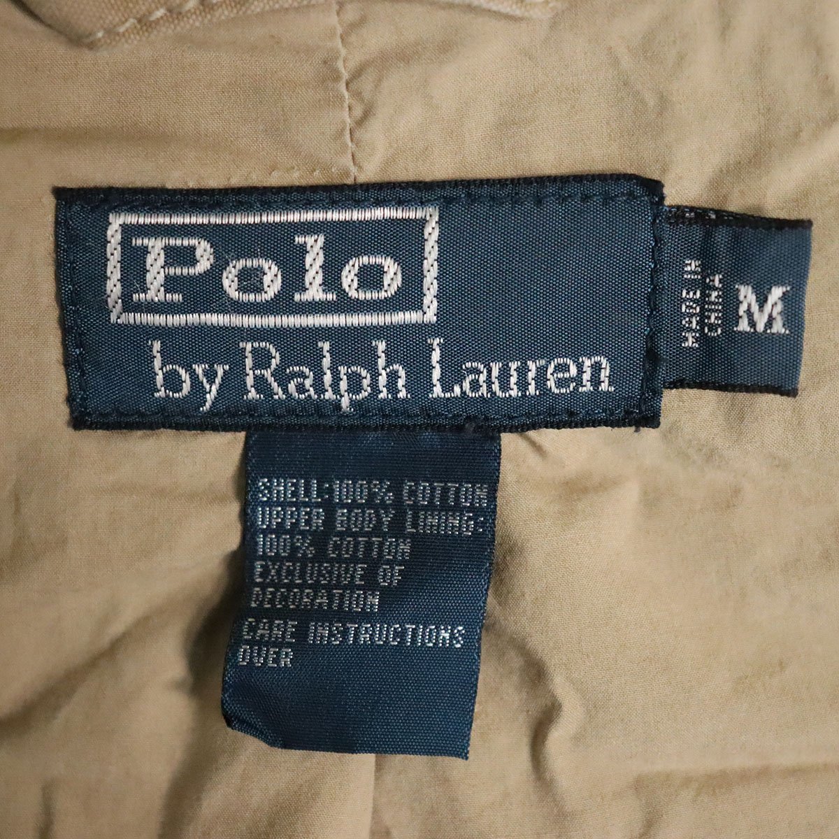 ※5T/R11.29-2　　90s　POLO RALPH LAUREN　ラルフローレン　襟コーデュロイ　コットンリネン　ドリズラージャケット　スイングトップ　_画像7