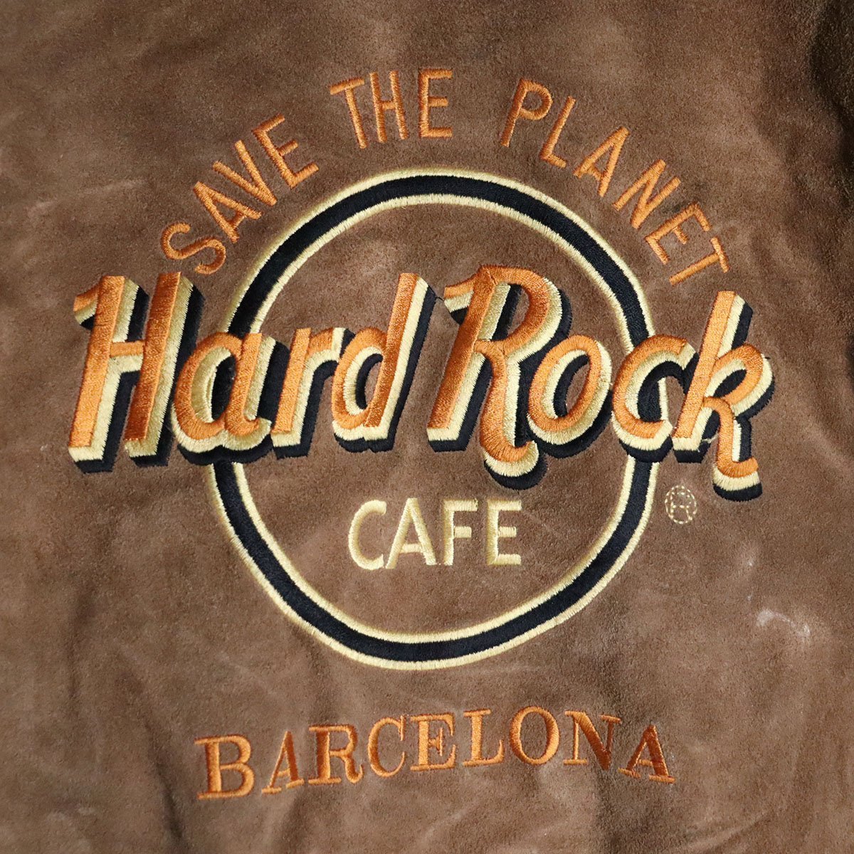 H3T/Y12.5-4　Hard Rock Cafe ハードロックカフェ　レザージャケット　本革　Lサイズ　スエード　ジージャン　革ジャン　皮ジャン_画像9