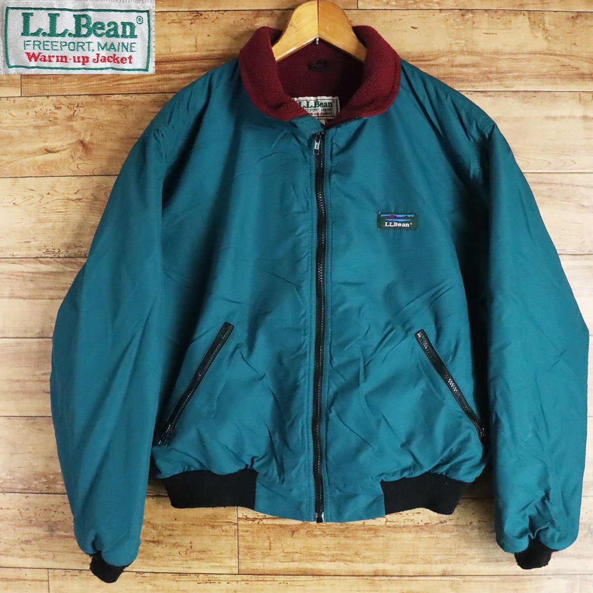 C8K/Y7.14-2　L.L.Bean　エルエルビーン　ウォームアップジャケット　裏フリース　ブルゾン　ジャンパー　アウトドア　メンズ　Ｍ_画像1