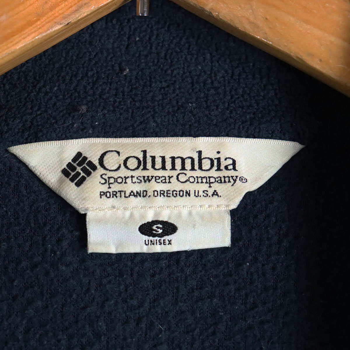 *2J/K6.28-2　Columbia　コロンビア　ハーフジップ　プルオーバー　フリースジャケット　刺繍ロゴ　アウトドア　S　ブルー　アメリカ古着_画像5
