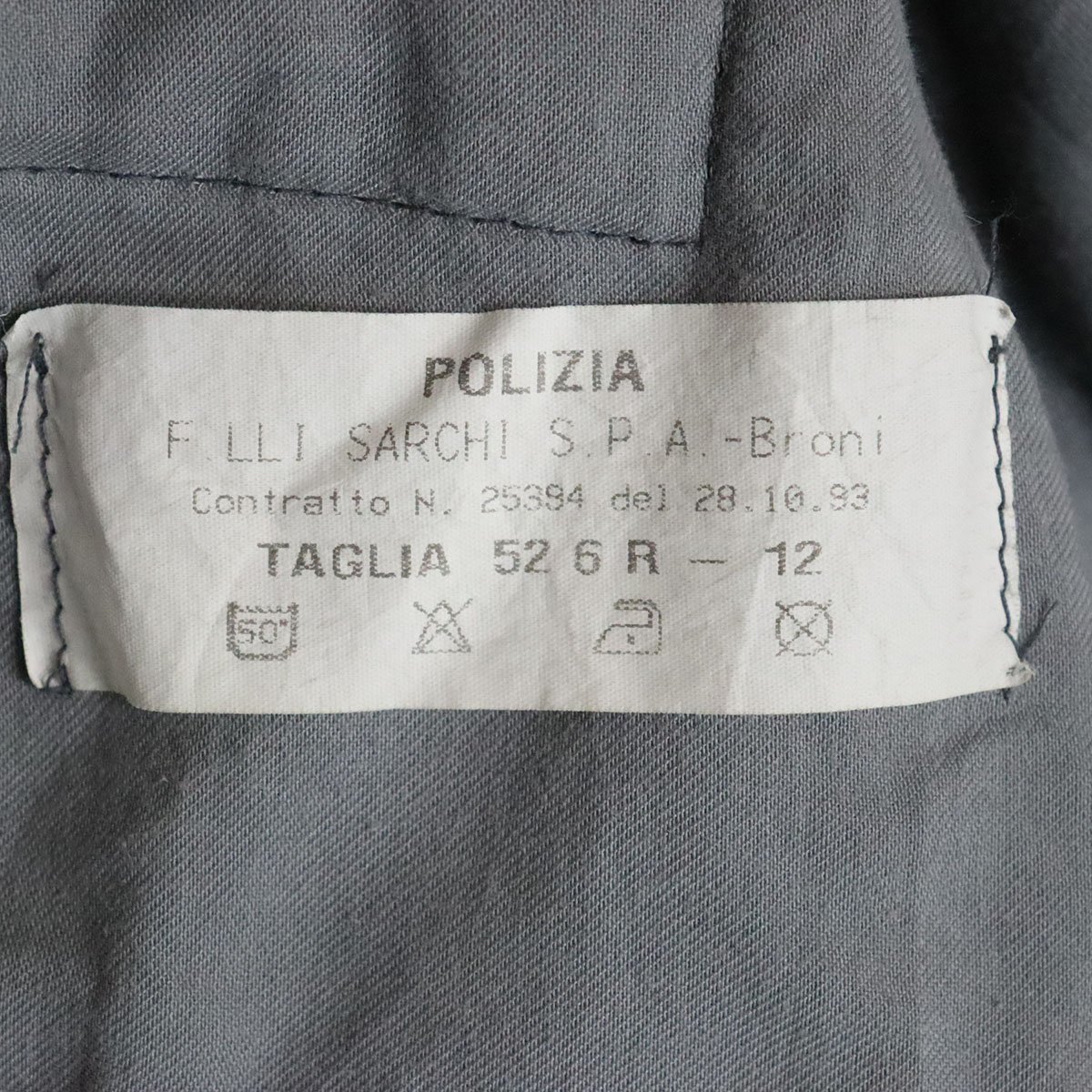 K11J/R12.20-2　90s　イタリア警察　PRISON POLICE　POLIZIA PENITENZIARIA　コンバットジャケット　ブルゾン　52　グレー　イタリア古着_画像7