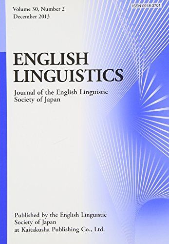 [A01489193]ENGLISH LINGUISTICS volume 30 numbe―journal of the English Li [単_画像1