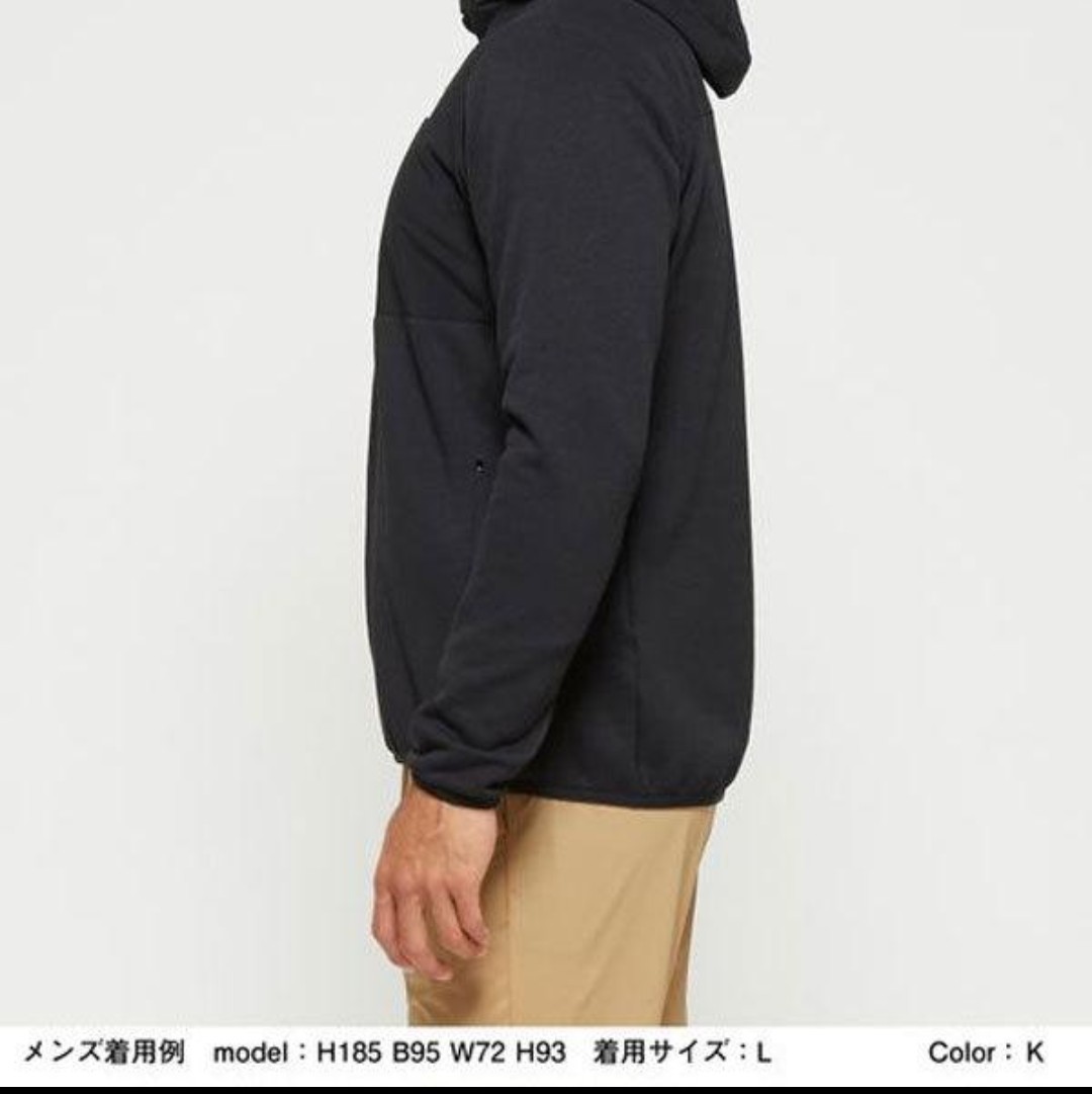 ノースフェイス　THENORTHFACE　NL72080R　ハイブリッドナイロンフリース フーディ パーカー 　 L　 黒　ブラック_画像6