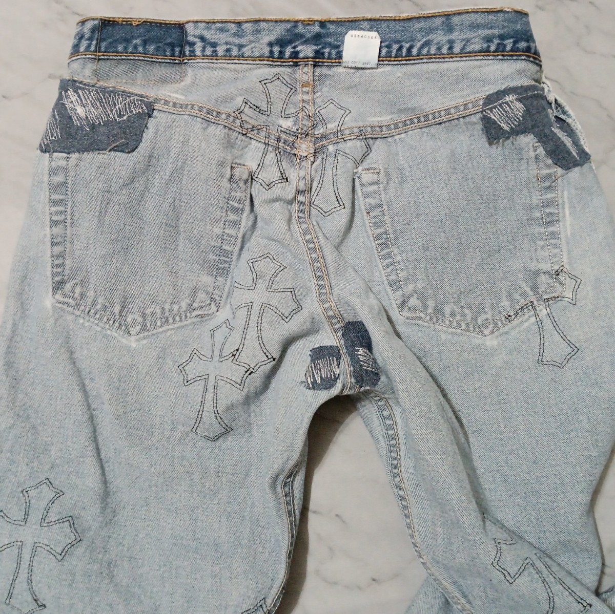 Levi's 501（W34 / 80cm）クロスパッチカスタム_画像9