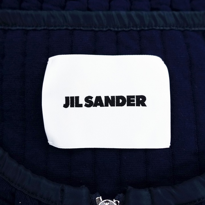 ジルサンダー JIL SANDER 22SS キルティング ライナー ジャケット ブルゾン オーバーサイズ ノーカラー ネイビー サイズXXL JSMU707020 a18_画像6