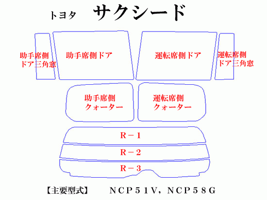 【在庫処分セール】サクシード　パステルカラーウィンドウフィルム　ブルー グリーン イエロー ピンク ミラー系　カット済みカーフィルム_画像2