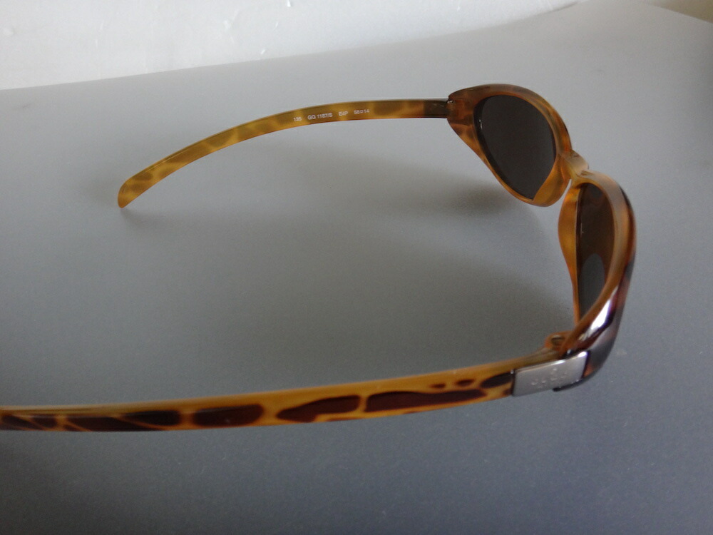  прекрасный товар GUCCI Gucci солнцезащитные очки женский мужской оттенок коричневого животное рисунок полный обод овальный с футляром UV cut УФ фильтр 