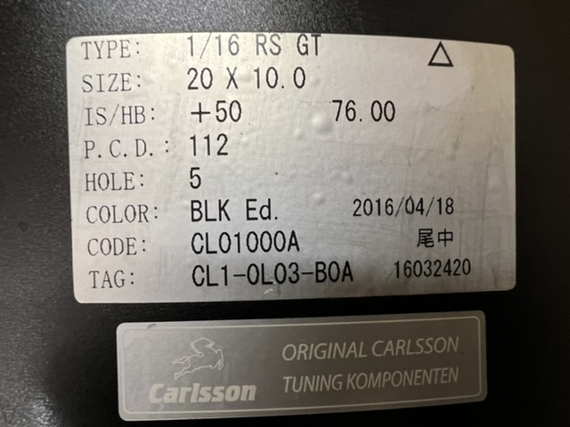 中古ホイール４本セットCarlsson 1/6 RS GT メルセデスベンツ、アウディ BMW 日本製 20×10.0+50 20×8.5+50 PCD112 RS Carlsson ハブ-76 _画像8