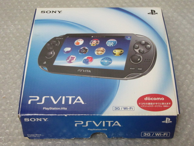 PS Vita 3G/Wi-Fi/クリスタル・ブラック/PCH-1100 AA01/SONY ソニー PlayStation/ほぼ未使用_画像1