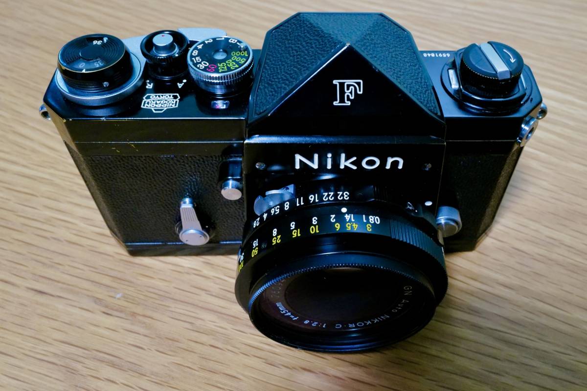 Nikon Fアイレベル　ブラックペイント 前期型659万台　GN Auto Nikkor 45/2.8付属_画像4